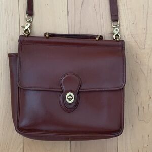Vintage Brown Coach Leather Crossbody Purse